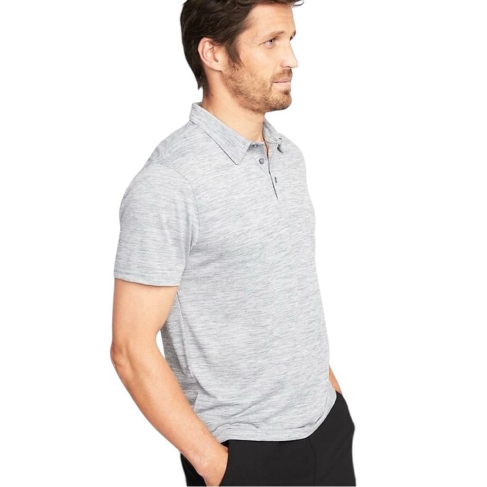 Grey Armani Exchange Linen Polo Shirt (XL)